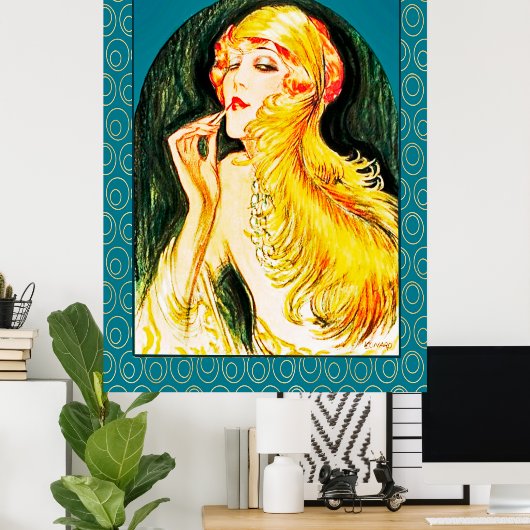 1924 Art-Déco-Dame Poster (Heimbüro)