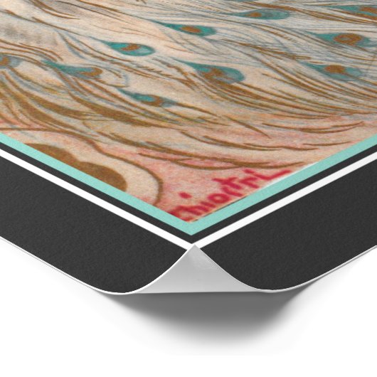 1924 Art-Déco "Girl with White Peacock" Poster (Ecke)