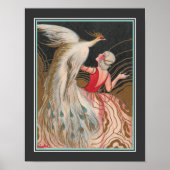 1924 Art-Déco "Girl with White Peacock" Poster (Vorne)