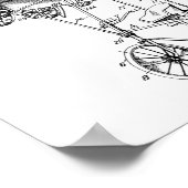 1924 Flying Bicycle Airplane Patent Zeichnend Druc Poster (Ecke)