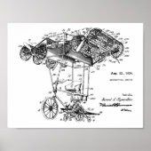 1924 Flying Bicycle Airplane Patent Zeichnend Druc Poster (Vorne)