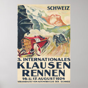 1924 Schweizer Autorennen Vintage Poster