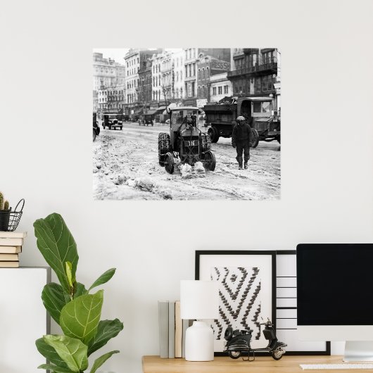 1924 Traktorschneepflug Poster (Heimbüro)