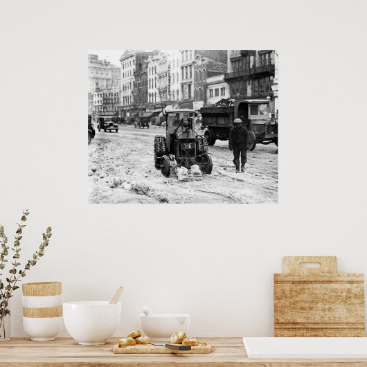 1924 Traktorschneepflug Poster (Küche)