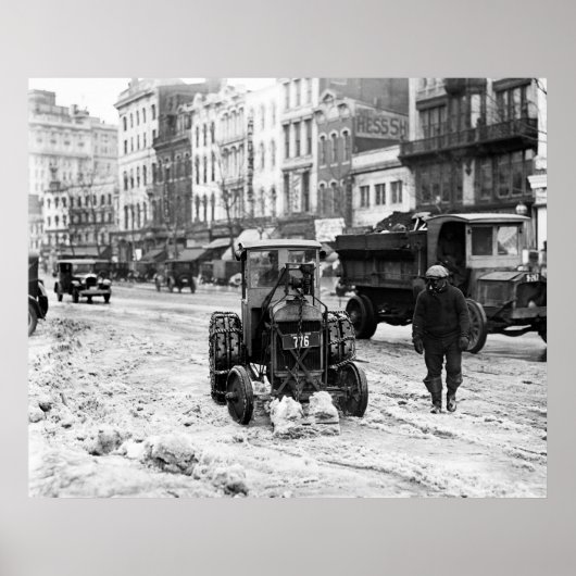 1924 Traktorschneepflug Poster (Vorne)