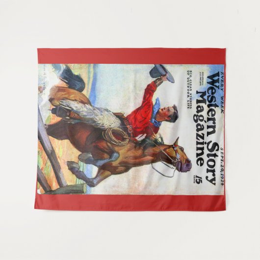 1924 Western Story Zeitschrift Titeldruck. Wandteppich (Vorderseite (Horizontal))