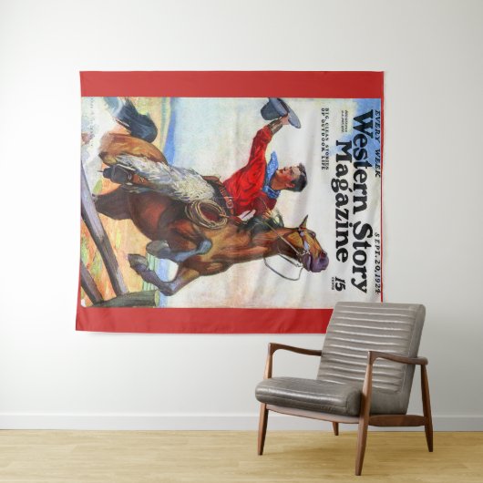 1924 Western Story Zeitschrift Titeldruck. Wandteppich (Beispiel (Horizontal))