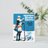 1924 Wintersportposter von Montreal Postkarte (Stehend Vorderseite)