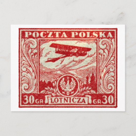 1925 30 gr polnische Luftpost-Briefmarke Postkarte (Vorderseite)