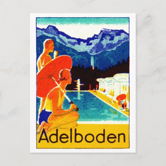 1925 Adelboden Switzerland Poster Postkarte (Vorderseite)