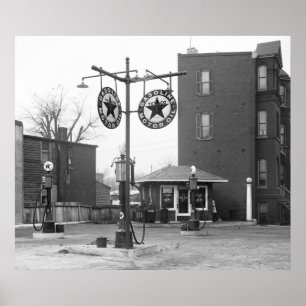 1925 alte Tankstelle Poster