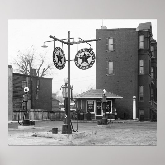 1925 alte Tankstelle Poster (Vorne)