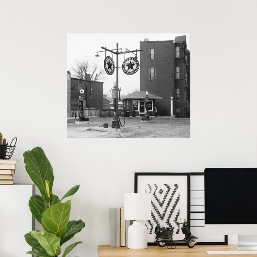 1925 alte Tankstelle Poster (Heimbüro)