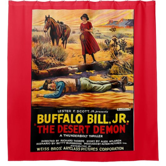 1925 Buffalo Bill, Jr. - Wüstendemon-Filmplakat Duschvorhang (Vorderseite)