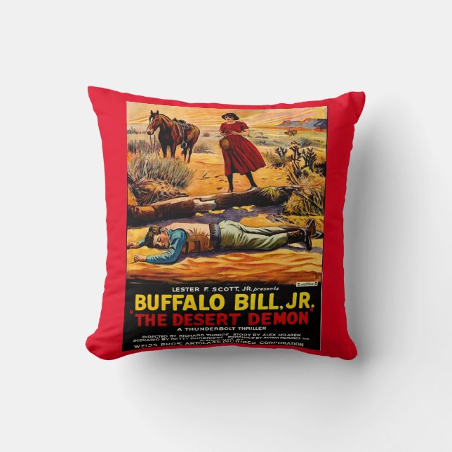 1925 Buffalo Bill, Jr. - Wüstendemon-Filmplakat Kissen (Vorderseite)