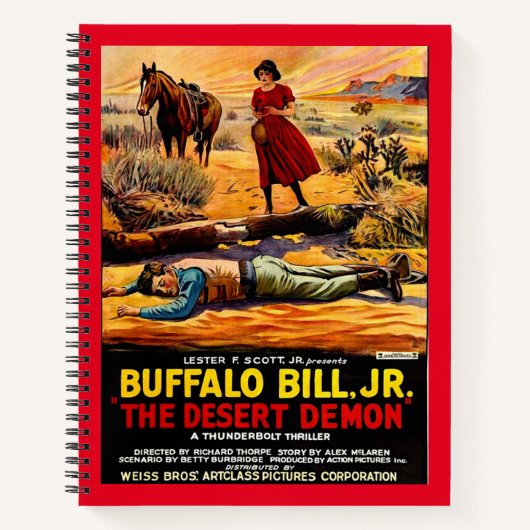 1925 Buffalo Bill, Jr. - Wüstendemon-Filmplakat Notizblock (Vorderseite)