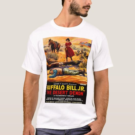 1925 Buffalo Bill, Jr. - Wüstendemon-Filmplakat T-Shirt (Vorderseite)