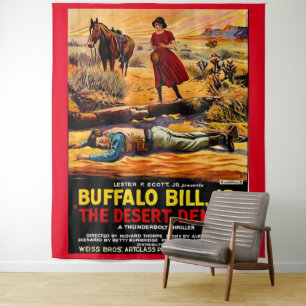 1925 Buffalo Bill, Jr. - Wüstendemon-Filmplakat Wandteppich
