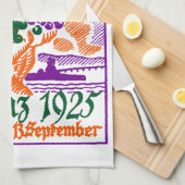 1925 Deutsches Weinfestival Geschirrtuch (Viertel Falte)