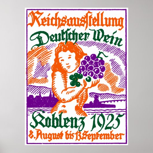 1925 Deutsches Weinfestival Poster (Vorne)