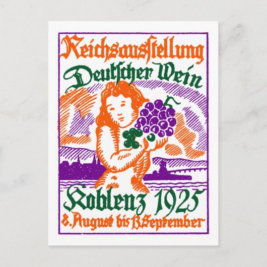 1925 Deutsches Weinfestival Postkarte (Vorderseite)