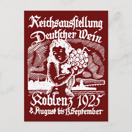1925 Deutsches Weinfestival Postkarte (Vorderseite)