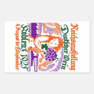 1925 Deutsches Weinfestival Rechteckiger Aufkleber