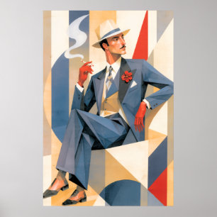 1925 Eleganter Mann Poster