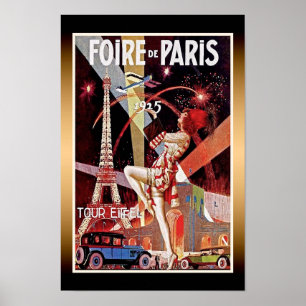 1925 Foire de Paris Eiffel Tower Art Deco Poster