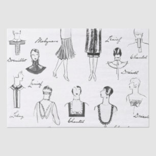 1925 Französisch-Modeerscheinung Tissue v. 2 Seidenpapier