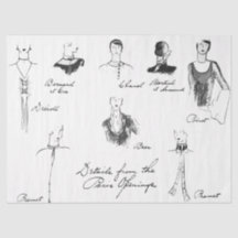 1925 Französische Mode Seidenpapier