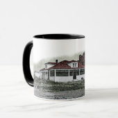 1925 Frühwintersturm Harsens Island Michigan Tasse (Vorderseite Links)
