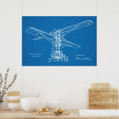 1925 Hubschrauber Flugmaschine Patentwesen Zeichne Poster (Küche)