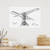 1925 Hubschrauber Luftfahrt Patentkunst Zeichnend Poster (Küche)