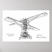 1925 Hubschrauber Luftfahrt Patentkunst Zeichnend Poster (Vorne)