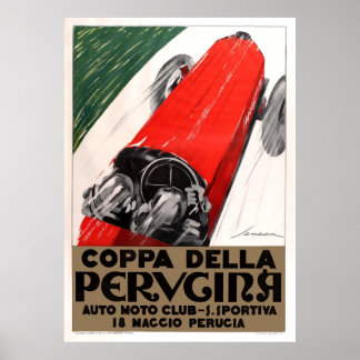1925 Italien Coppa Della Perugina Automobilrennen Poster