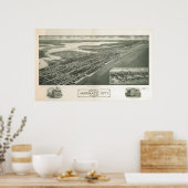 1925 Margate City, NJ Birds Eye Panoramablick Kart Poster (Küche)