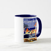 1925 Miami Beach Travel Poster Tasse (VorderseiteRechts)