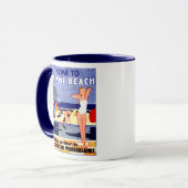 1925 Miami Beach Travel Poster Tasse (Vorderseite Links)