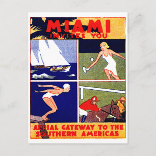 1925 Miami-Reisewerbeposter Postkarte