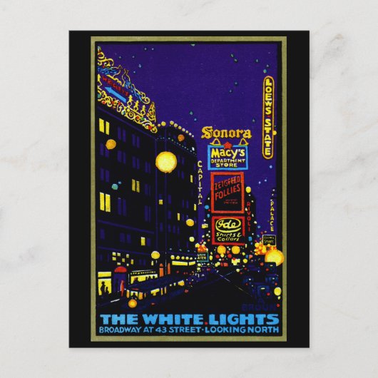 1925 New York City at Night Postkarte (Vorderseite)