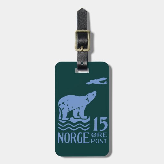 1925 Norweger-Eisbär Gepäckanhänger (Vorderseite vertikal)