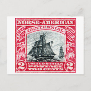 1925  Norwegisch-Amerikanische Briefmarke Postkarte