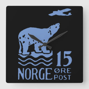 1925 Norwegischer Eisbär Quadratische Wanduhr