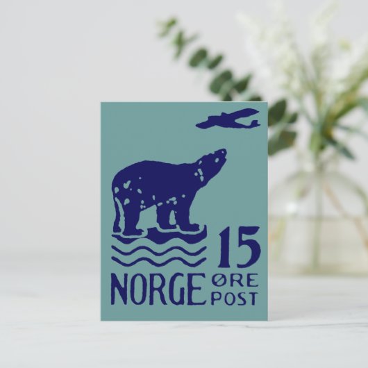 1925 Norwegischer Polarbär Postkarte (Stehend Vorderseite)