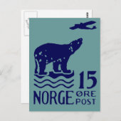 1925 Norwegischer Polarbär Postkarte (Vorne/Hinten)