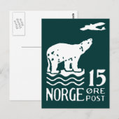 1925 Norwegischer Polarbär Postkarte (Vorne/Hinten)