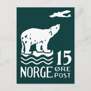 1925 Norwegischer Polarbär Postkarte