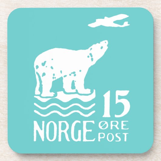 1925 Norwegischer Polarbär Untersetzer (Vorderseite)