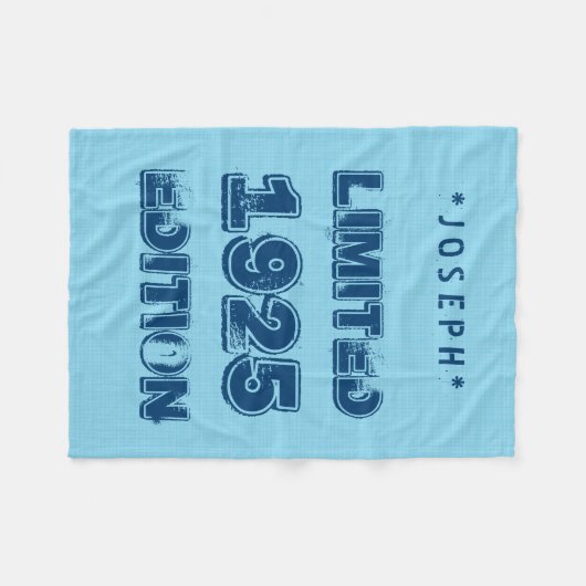 1925 oder Any Year Birthday Limited-Ausgabe V01Z Fleecedecke (Vorderseite (Horizontal))